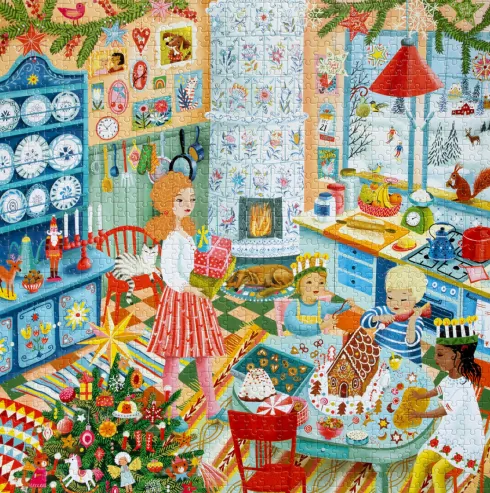 Eeboo Puslespil - Swedish Holiday Kitchen - 1000 Brikker