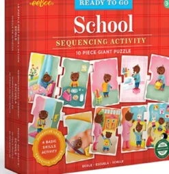 Eeboo - Puslespil Til Børn - Store Brikker - Skole - 10 Brikker