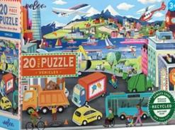 Eeboo Puslespil - Transportmidler - 20 Brikker