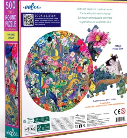 Eeboo - Rundt Puslespil - 500 Brikker - Paradise Garden