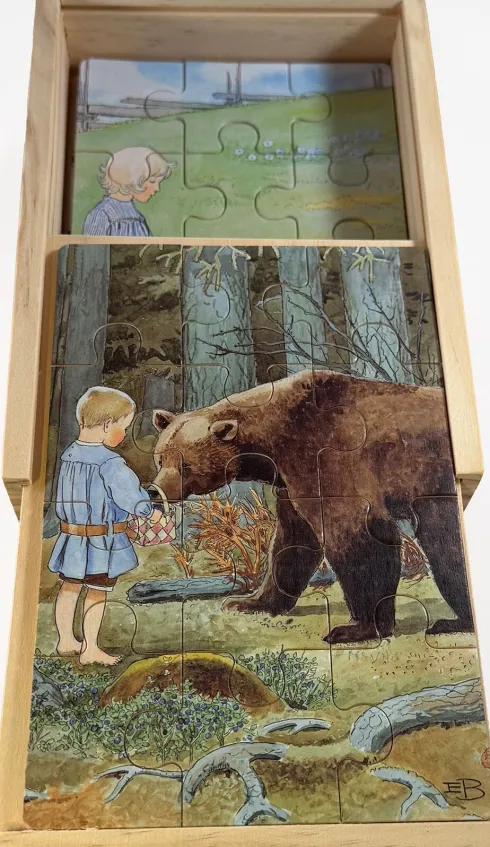 Elsa Beskow - Puslespil I Træ - 4 Puslespil I Æske