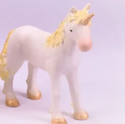 Enhjørning Med Nuancer Af Guld - Green Rubber Toys - H 14 CM