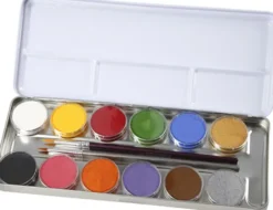 Eulenspiegel Ansigtsmaling - Sminke Palette - 12 Farver