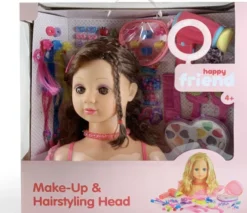 Fanny Dukkehoved Til Make Up - Brunette - Happy Friend