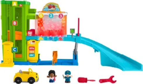 Fisher-Price - Little People - Bilvask Og Værksted Med Lys Og Musik - Nordisk