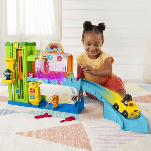 Fisher-Price - Little People - Bilvask Og Værksted Med Lys Og Musik - Nordisk