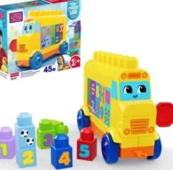 Fisher-Price - Mega Bloks - Build & Count Bus - Byg Og Tæl Bus