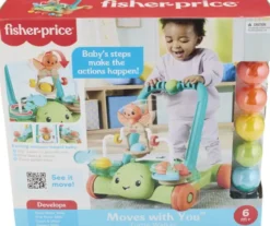 Fisher-Price - Moves With You Turtle Walker - Skildpadde Gåvogn