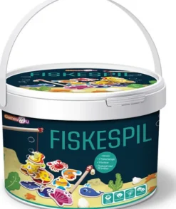 Fiskespil Med 2 Fiskestænger Og Puslespil Med 20 Brikker