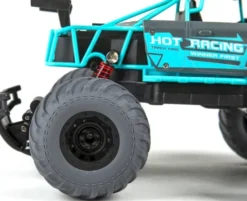 Fjernstyret Bil Med Lys - Hot Racing Dirt Stars - 1:14 - Grå Og Blå