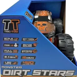 Fjernstyret Bil Med Lys Og Lyd - Speed Dirt Stars - 1:12 - Orange