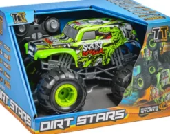 Fjernstyret Bil Med Lys Og Lyd - Monster Dirt Stars - 1:12 - Grøn
