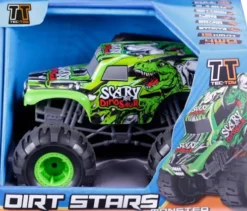 Fjernstyret Bil Med Lys Og Lyd - Monster Dirt Stars - 1:12 - Grøn