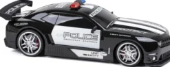 Fjernstyret Politibil Med Lys - Police Chase Road Stars - 1:12 - Sort