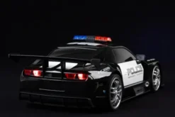 Fjernstyret Politibil Med Lys - Police Chase Road Stars - 1:12 - Sort