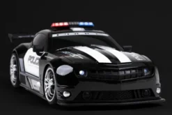 Fjernstyret Politibil Med Lys - Police Chase Road Stars - 1:12 - Sort
