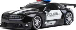 Fjernstyret Politibil Med Lys - Police Chase Road Stars - 1:12 - Sort