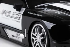 Fjernstyret Politibil Med Lys - Police Chase Road Stars - 1:12 - Sort