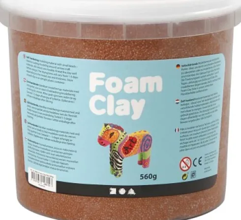 Foam Clay - Brun - Modellervoks I Spand - 560 G