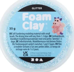 Foam Clay - Glitter - Lyseblå - 35 G
