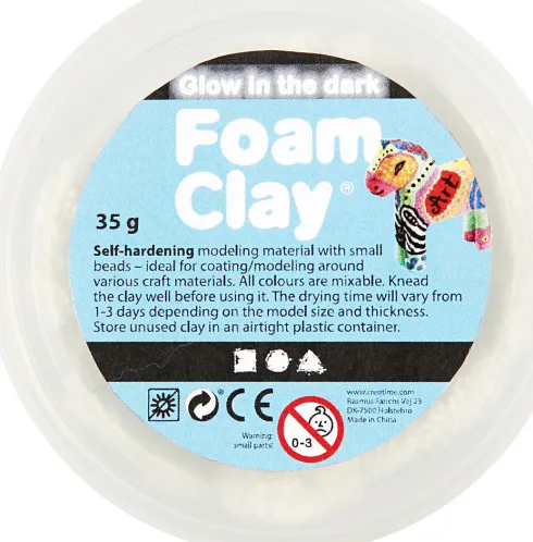 Foam Clay - Glow In The Dark - Modellervoks - 35 G