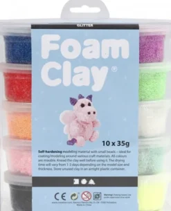 Foam Clay I Glitter Farver - 10 Stk