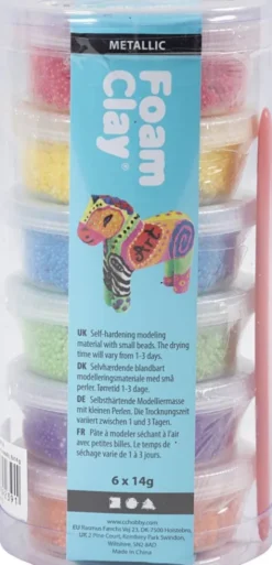 Foam Clay - Metallic - Stærke Farver - 84 G - 6X14 G