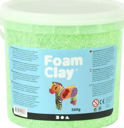 Foam Clay - Neon Grøn - Modellervoks I Spand - 560 G