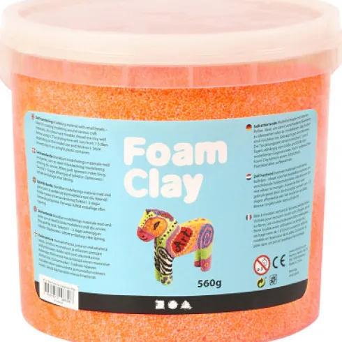 Foam Clay - Neon Orange - Modellervoks I Spand - 560 G