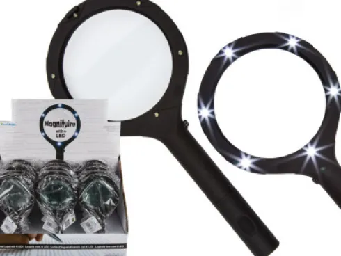 Forstørrelsesglas Med Lys - Led - Sort - 1 Stk