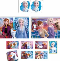 Frost Puslespil Og Vendespil - Disney - Edukit 4-I-1 - Clementoni - 3 År