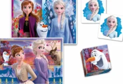 Frost Puslespil Og Vendespil - Disney - Edukit 4-I-1 - Clementoni - 3 År