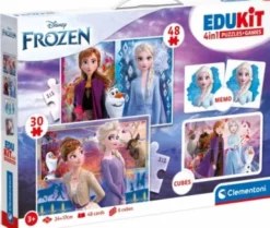 Frost Puslespil Og Vendespil - Disney - Edukit 4-I-1 - Clementoni - 3 År