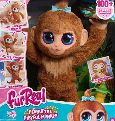Furreal - Peanut The Playful Monkey - 38 CM - Interaktiv Abe