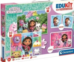 Gabbys Dukkehus Puslespil Og Vendespil - Edukit 4-I-1 - Clementoni