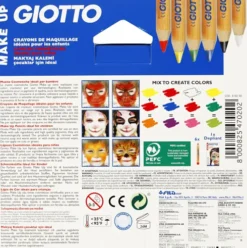 Giotto Make Up - Sminkeblyanter Til Ansigt Og Krop - 6 Farver