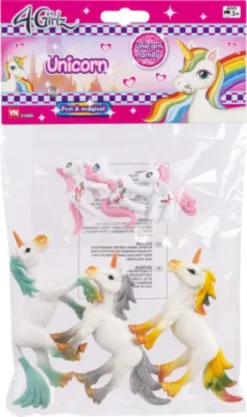 4-Girlz - Enhjørning Figur Familie - 3 Store Og 3 Små - Vn 63490