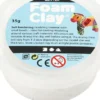 Glitter Foam Clay - Hvid - Modellervoks - 35 G