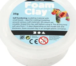 Glitter Foam Clay - Hvid - Modellervoks - 35 G