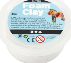 Glitter Foam Clay - Hvid - Modellervoks - 35 G