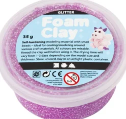 Glitter Foam Clay - Lilla - Modellervoks - 35 G