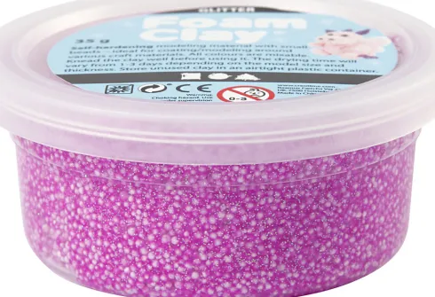 Glitter Foam Clay - Lilla - Modellervoks - 35 G