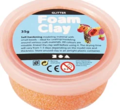 Glitter Foam Clay - Orange - Modellervoks - 35 G