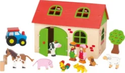 Goki - My Farm - Legetøjs Bondegård Med Figurer - Træ - 13 Dele