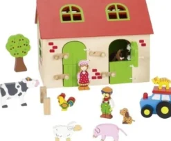 Goki - My Farm - Legetøjs Bondegård Med Figurer - Træ - 13 Dele