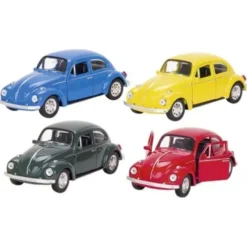 Goki - Vw Classic Beetle Pullback Legetøjsbil - 1:34 - Assorteret
