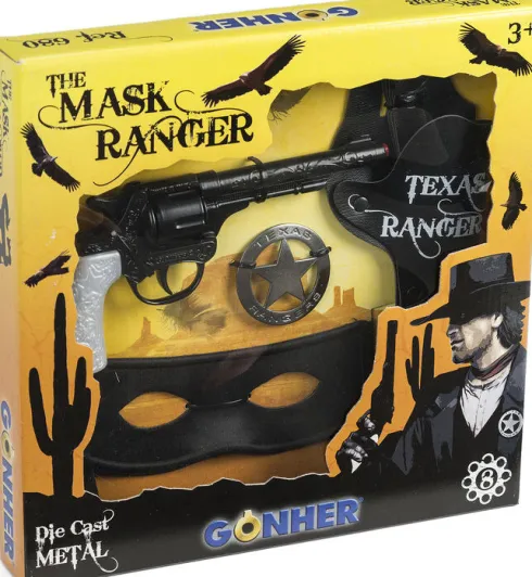 Gonher - Zorro Legesæt Med 8 - Skuds Skyder I Metal - Maske Og Bælte