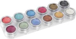 Grimas Ansigtsmaling - Palette Med Perlemorsfarver - 12X2,5 ML