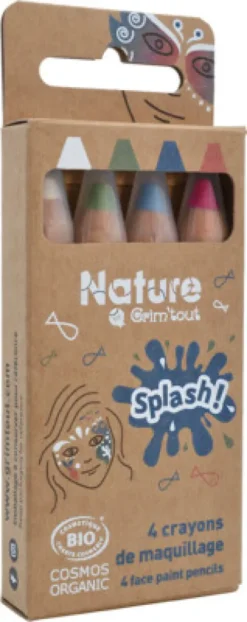 Grim Tout - Ansigtsmaling - Splash Nature - 4 Farveblyanter