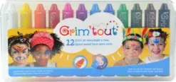 Grim Tout - Ansigtsmaling Til Børn - 12 Sticks - Vandbaseret